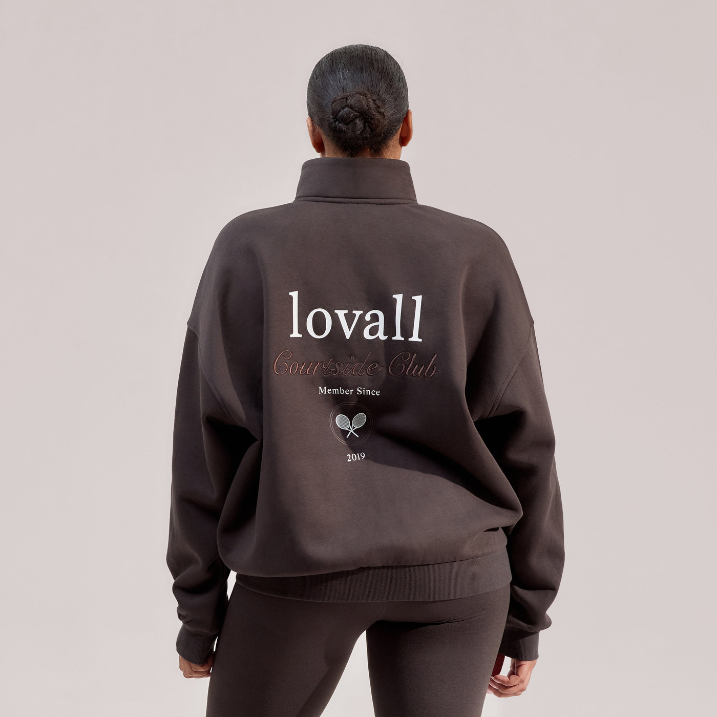 Curve ALL SZN Organic Funnel Neck Zip Through - Black Coffee