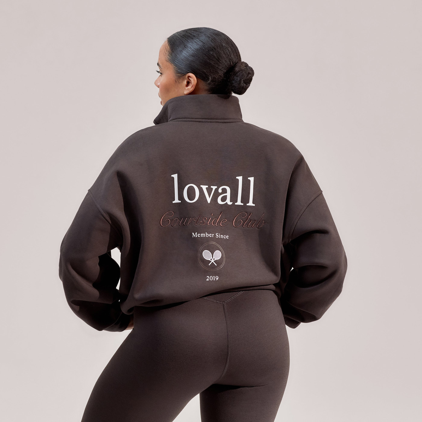 Curve ALL SZN Organic Funnel Neck Zip Through - Black Coffee