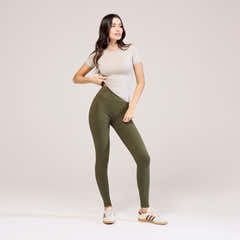 Legging taille haute de tous les jours - Vert kaki