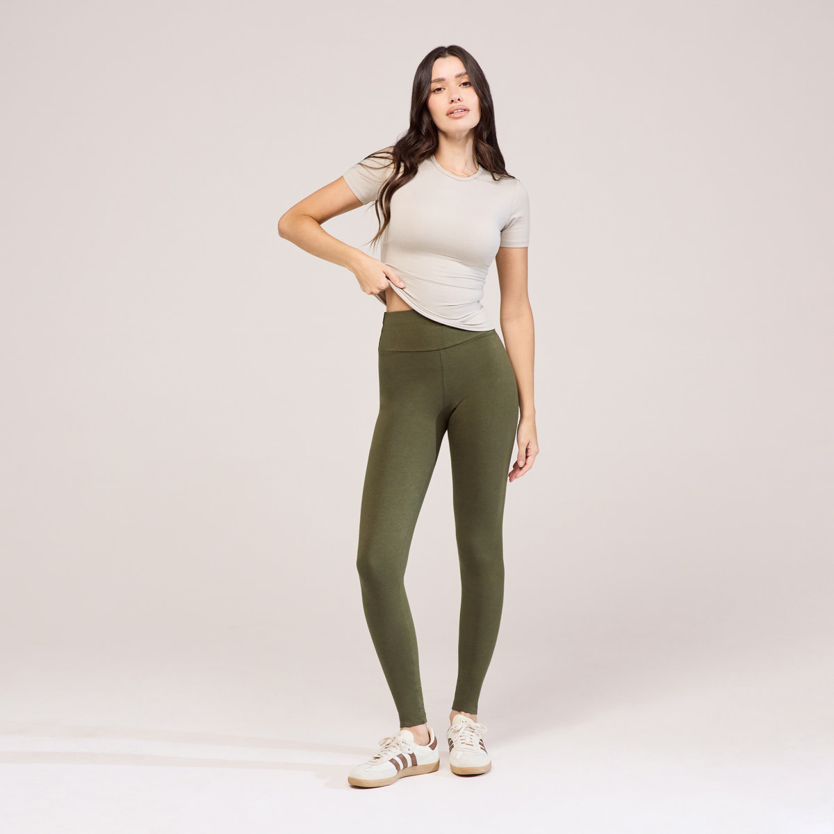 Legging taille haute de tous les jours - Vert kaki