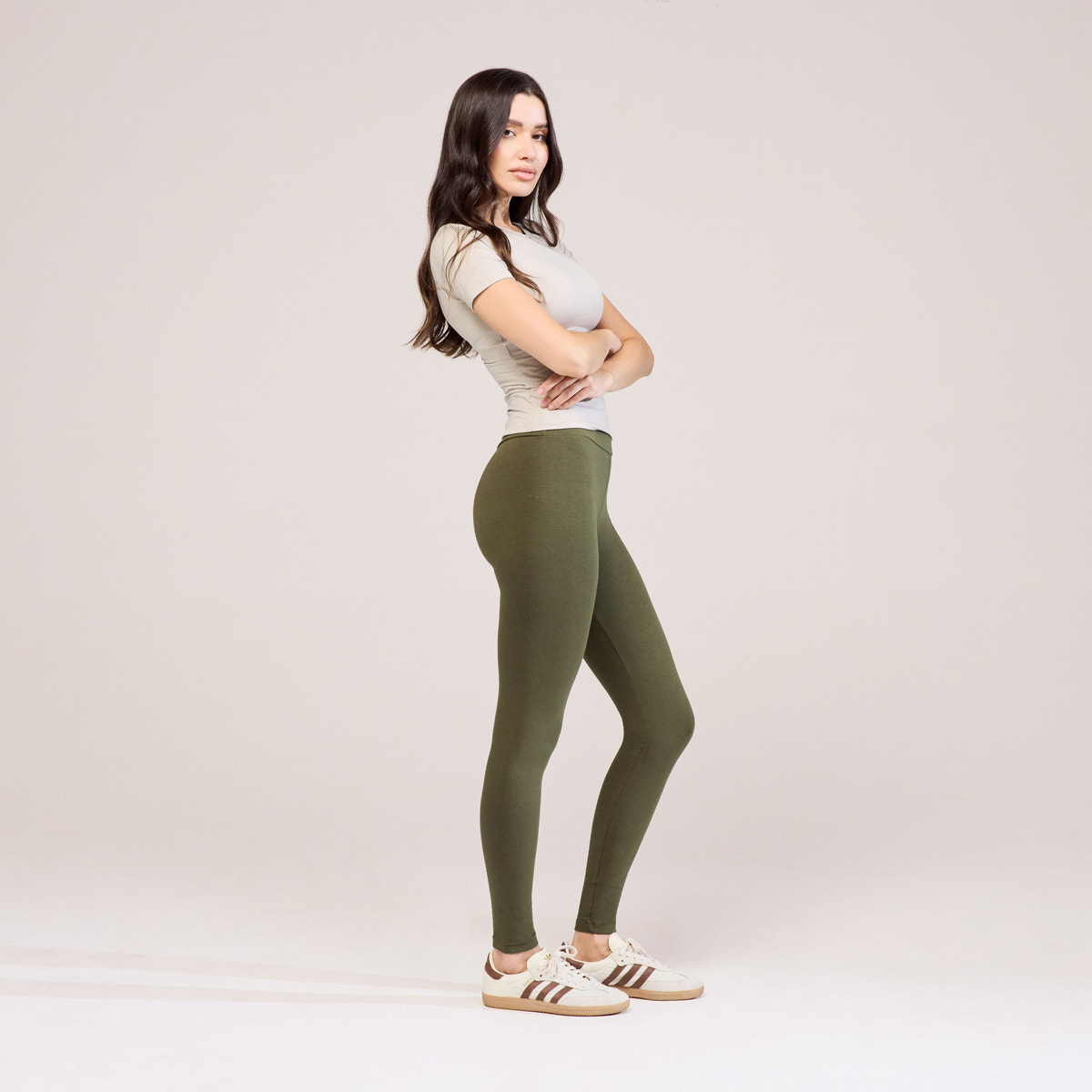 Legging taille haute de tous les jours - Vert kaki