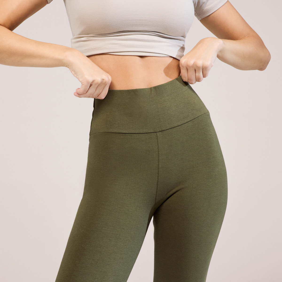 Legging taille haute de tous les jours - Vert kaki