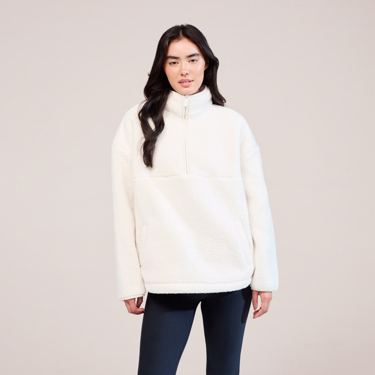 Polaire Borg 1/4 zip - Blanc neige