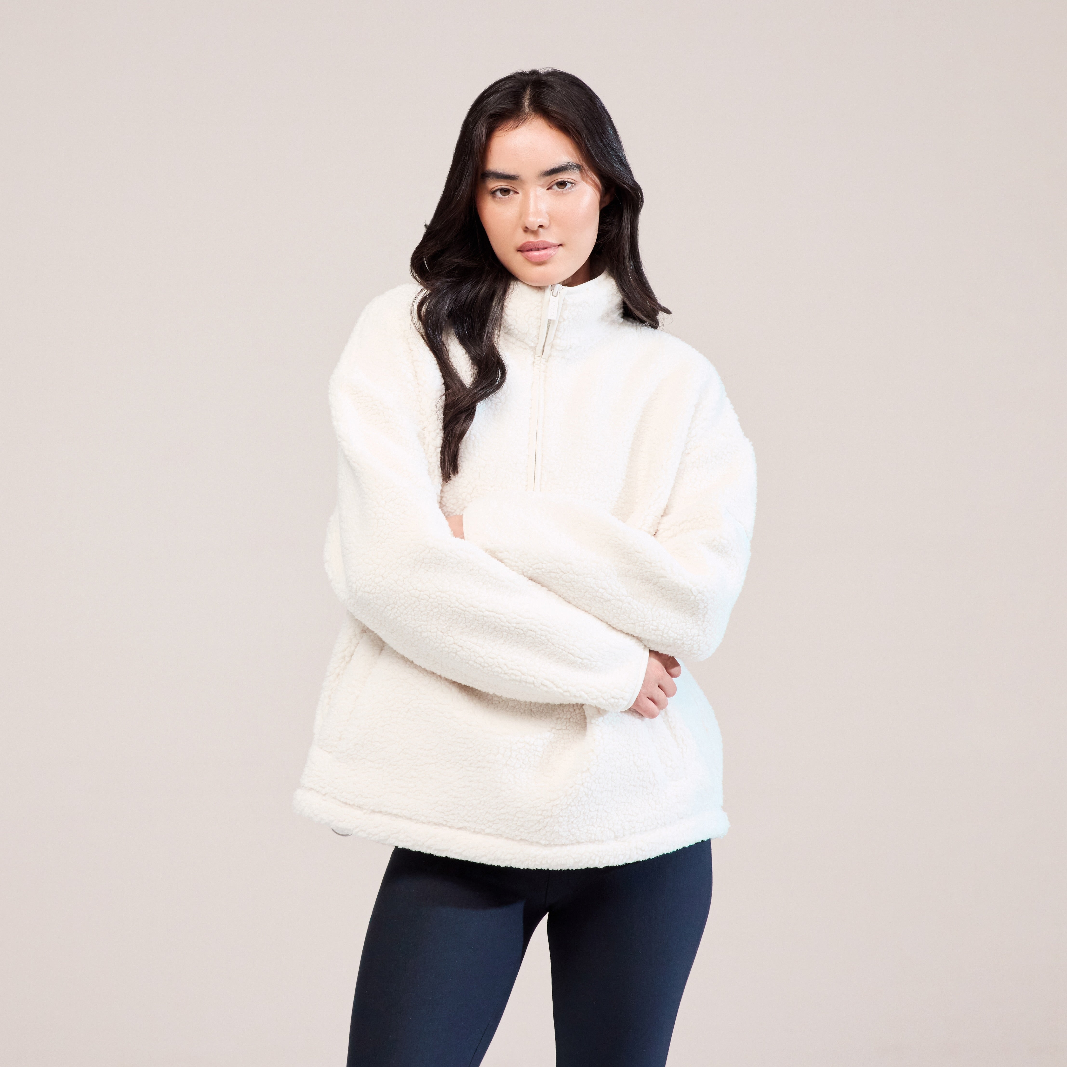 Polaire Borg 1/4 zip - Blanc neige