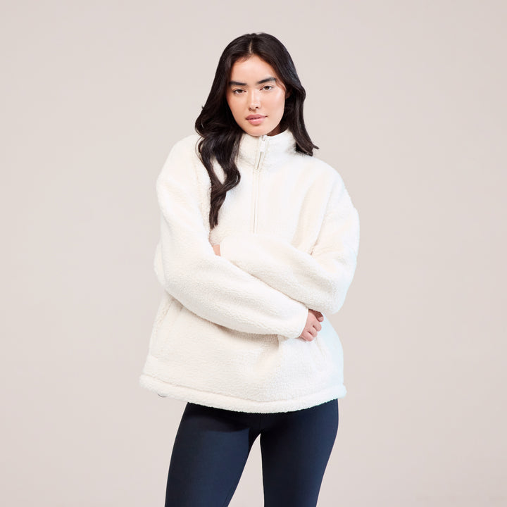 Polaire Borg 1/4 zip - Blanc neige
