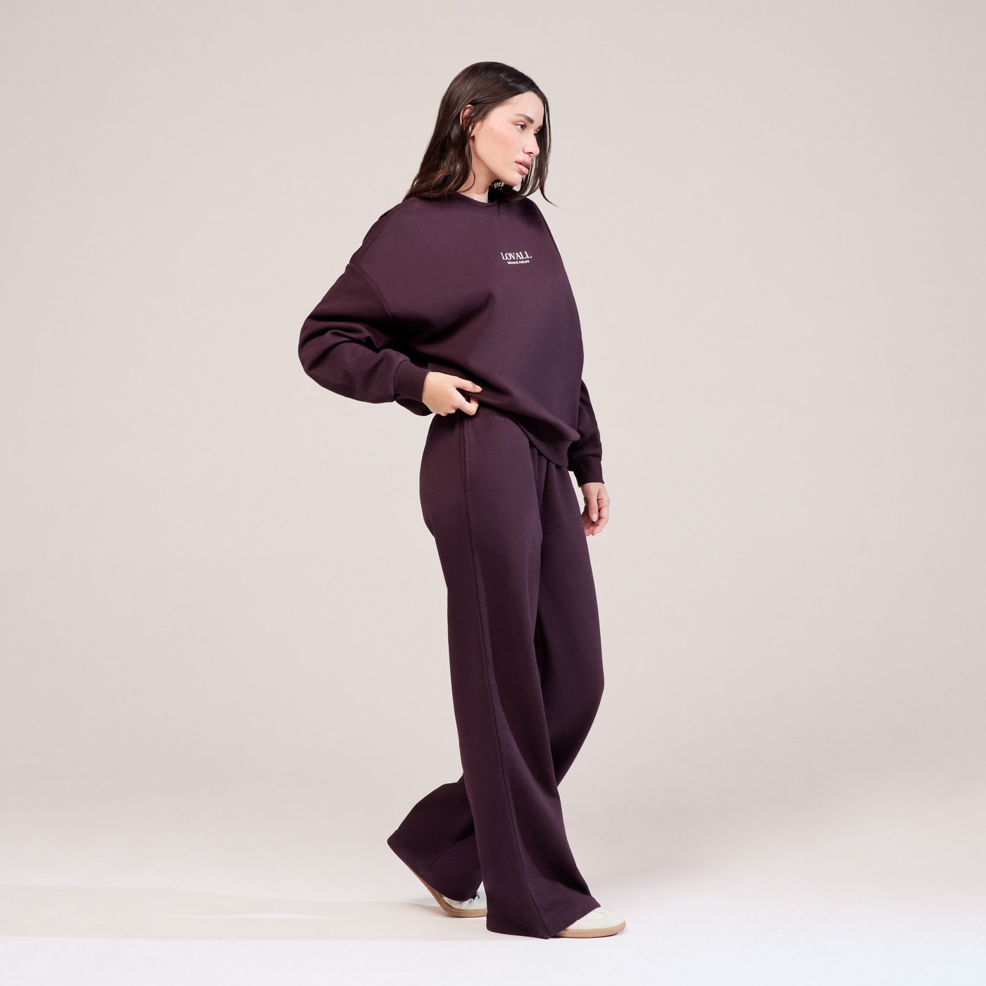 Organic Oversized Sweatshirt Second Nature - Wine