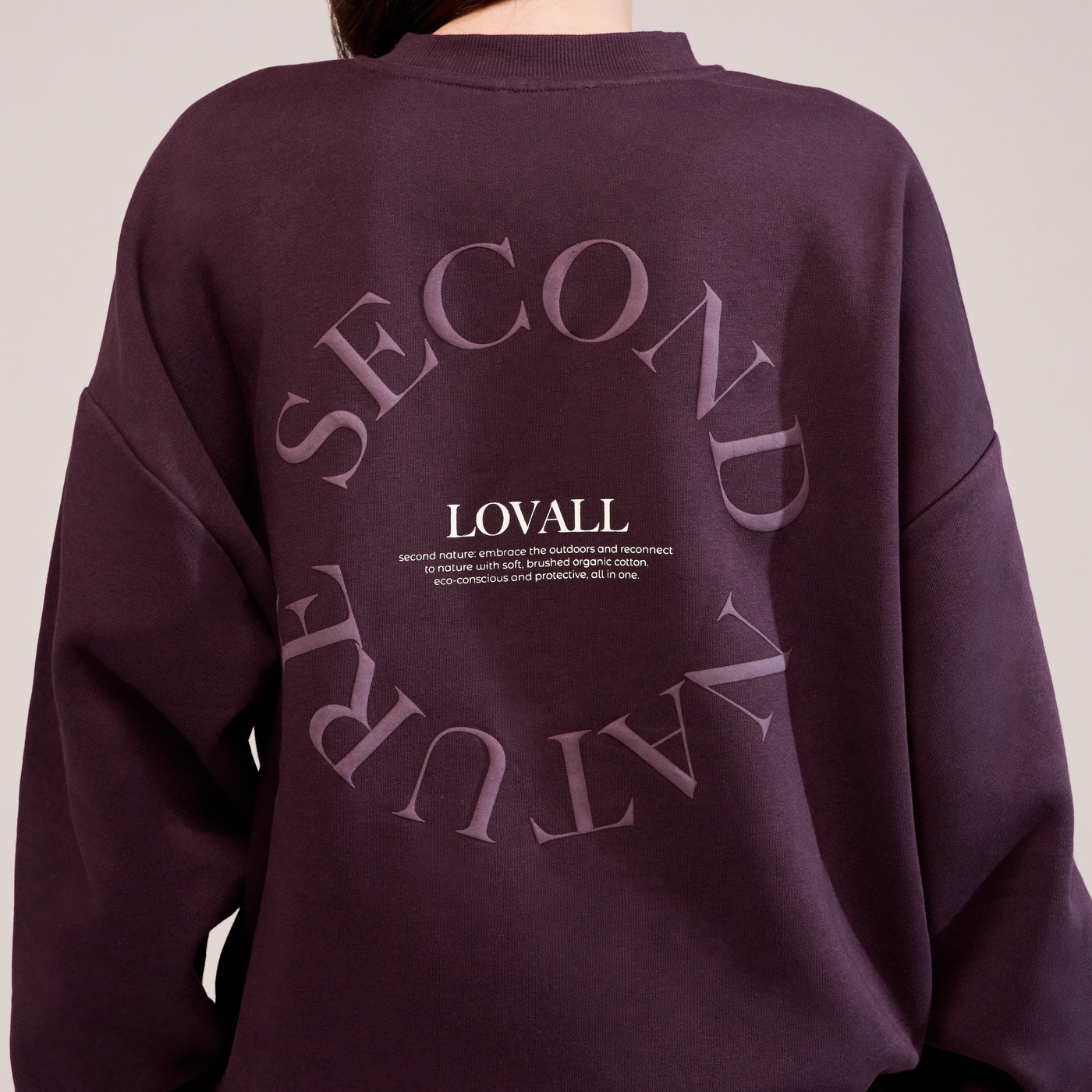 Organic Oversized Sweatshirt Second Nature - Wine