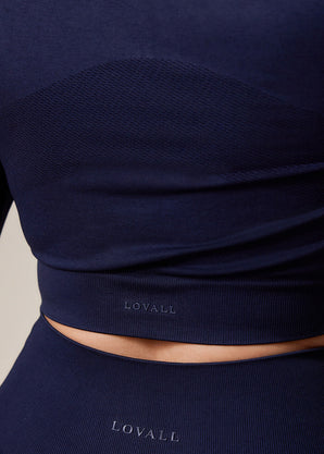 Curve Sculpt Seamless Long Sleeve Top - Deep Navy