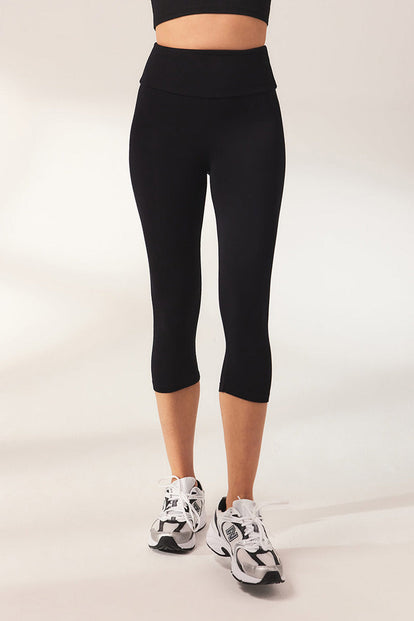 Legging léger court grande taille - Noir