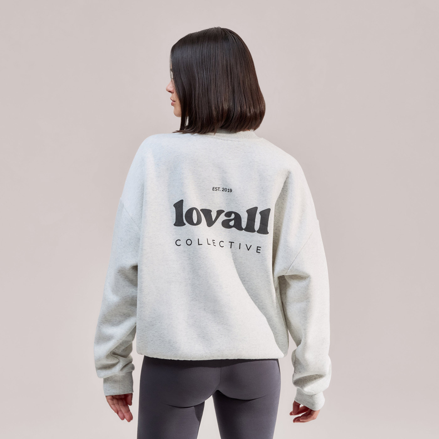 ALL SZN Organic Oversized Graphic Sweatshirt Collective 2 - Light Grey Marl