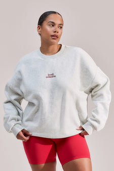 Curve ALL SZN Organic Oversized Graphic Sweatshirt Collective 1 - Light Grey Marl