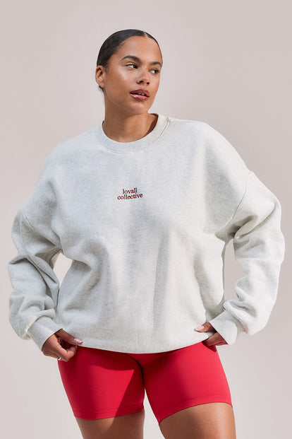 Curve ALL SZN Organic Oversized Graphic Sweatshirt Collective 1 - Light Grey Marl