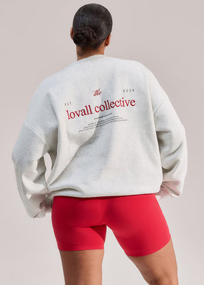 Curve ALL SZN Organic Oversized Graphic Sweatshirt Collective 1 - Light Grey Marl