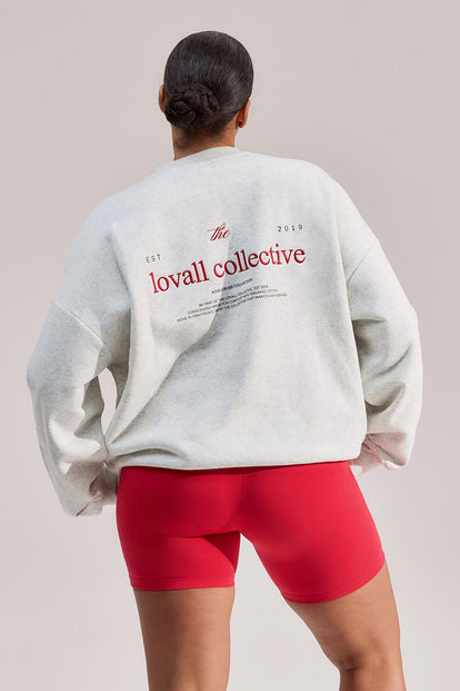 Curve ALL SZN Organic Oversized Graphic Sweatshirt Collective 1 - Light Grey Marl