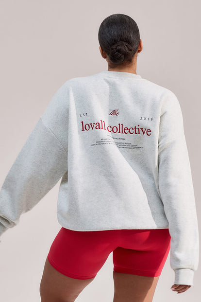 Curve ALL SZN Organic Oversized Graphic Sweatshirt Collective 1 - Light Grey Marl