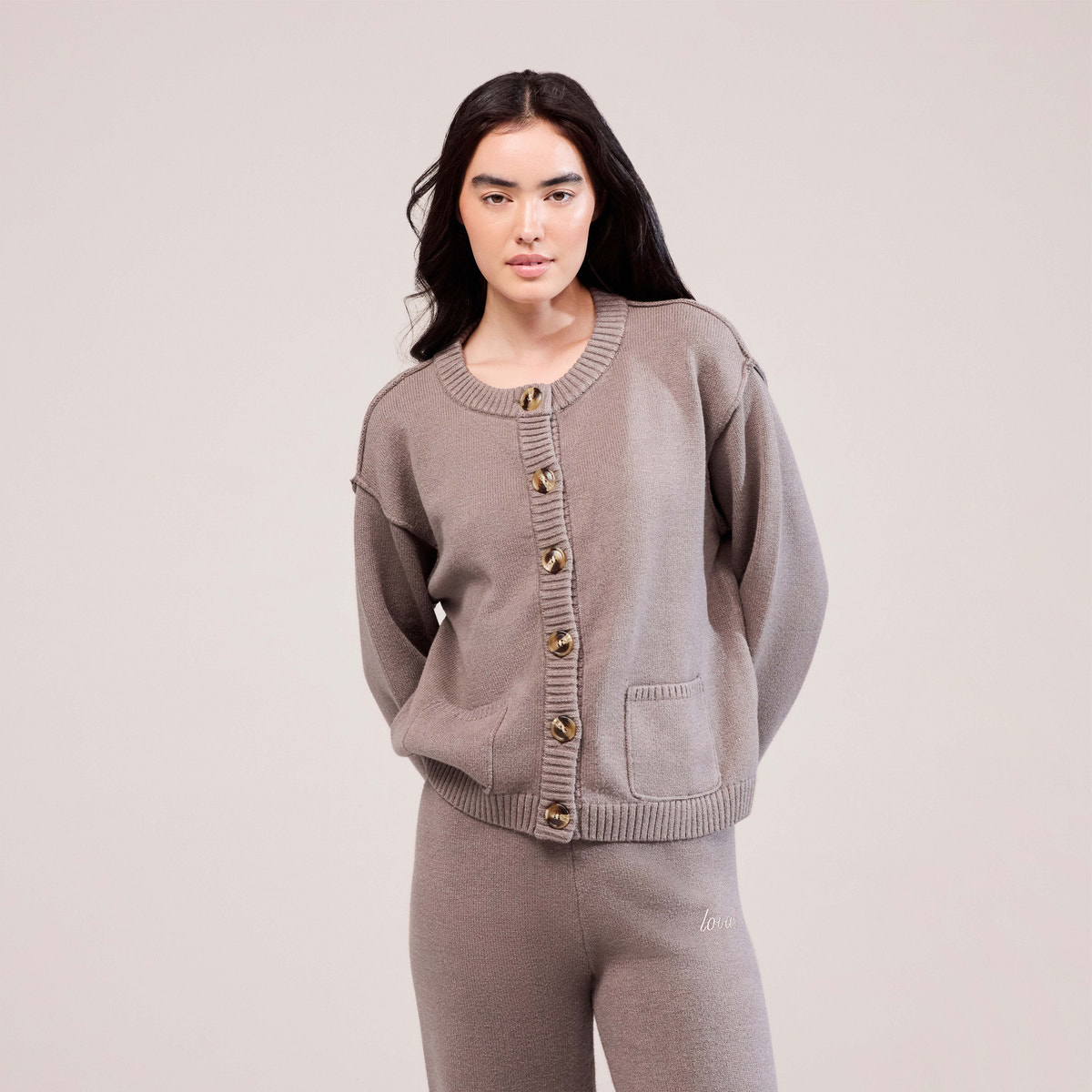 Cardigan en maille douce - Mocha