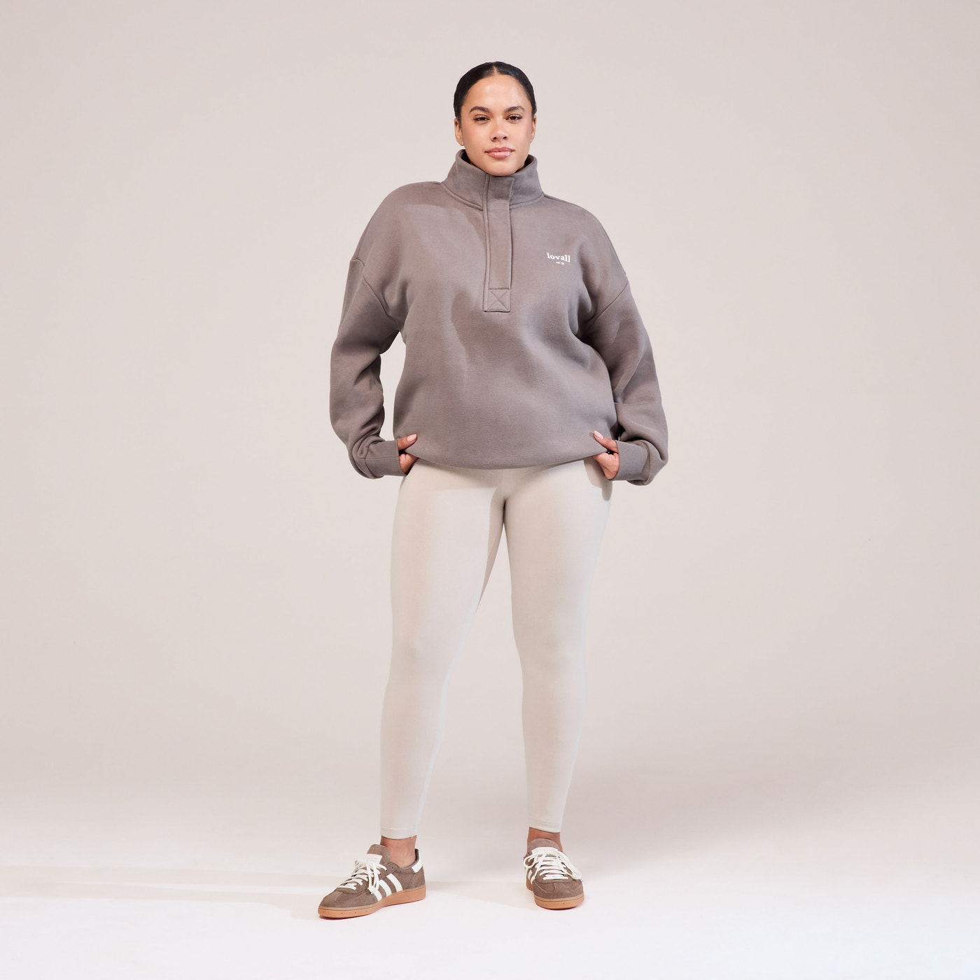 Curve Heavyweight 1/4 Zip Sweatshirt - Mocha