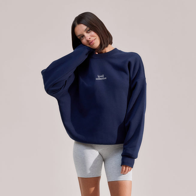 ALL SZN Organic Oversized Graphic Sweatshirt Collective 1 - Navy