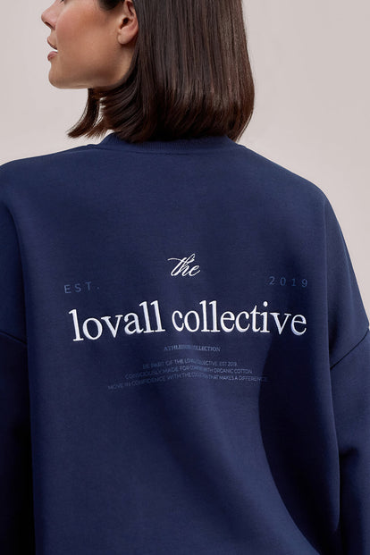ALL SZN Organic Oversized Graphic Sweatshirt Collective 1 - Navy