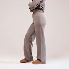 Pantalon ample en maille souple - Moka