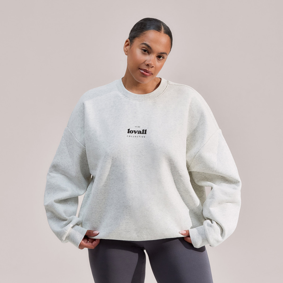 Collectif de sweatshirts oversize bio - Gris clair chiné