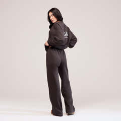 Sweat-shirt oversize en coton biologique Paysage - Café noir