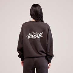 Sweat-shirt oversize en coton biologique Paysage - Café noir