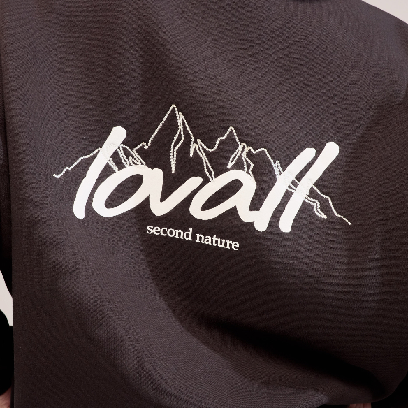 Organic Oversized Sweatshirt Landscape - Black Coffee