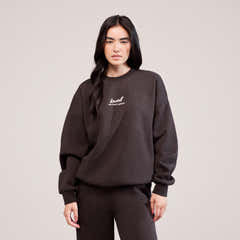 Sweat-shirt oversize en coton biologique Paysage - Café noir