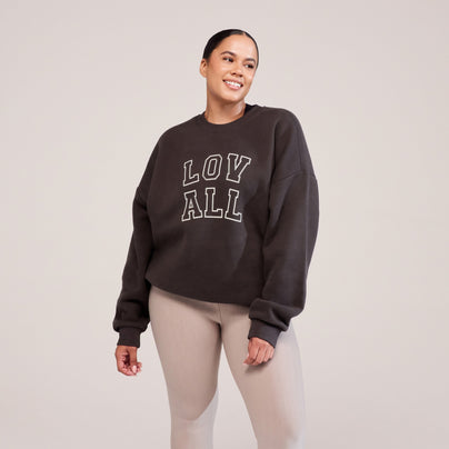 Curve Heavyweight Oversized Sweatshirt Varsity - Black Coffee