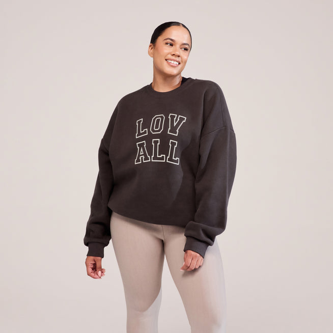 Curve Heavyweight Oversized Sweatshirt Varsity - Black Coffee