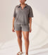 Lightweight Collared Knit Set - Slate Green