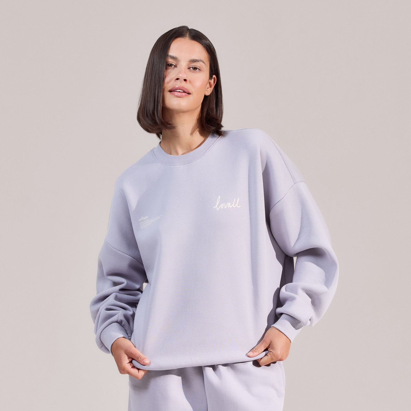 ALL SZN Organic Oversized Graphic Sweatshirt Euphoric - Lilac Mist