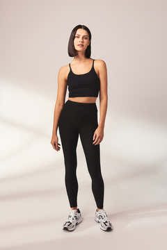 Legging taille haute ultra doux au toucher - Noir