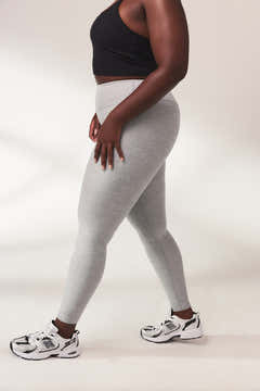Legging taille haute ultra doux au toucher - Gris clair chiné