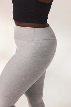 Legging taille haute ultra doux au toucher - Gris clair chiné