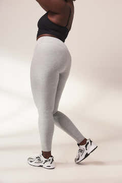 Legging taille haute ultra doux au toucher - Gris clair chiné
