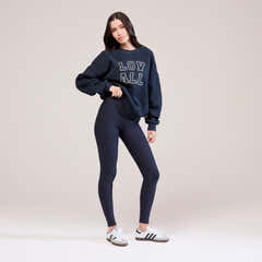 Leggings taille haute quotidiens d'hiver – Bleu marine vintage