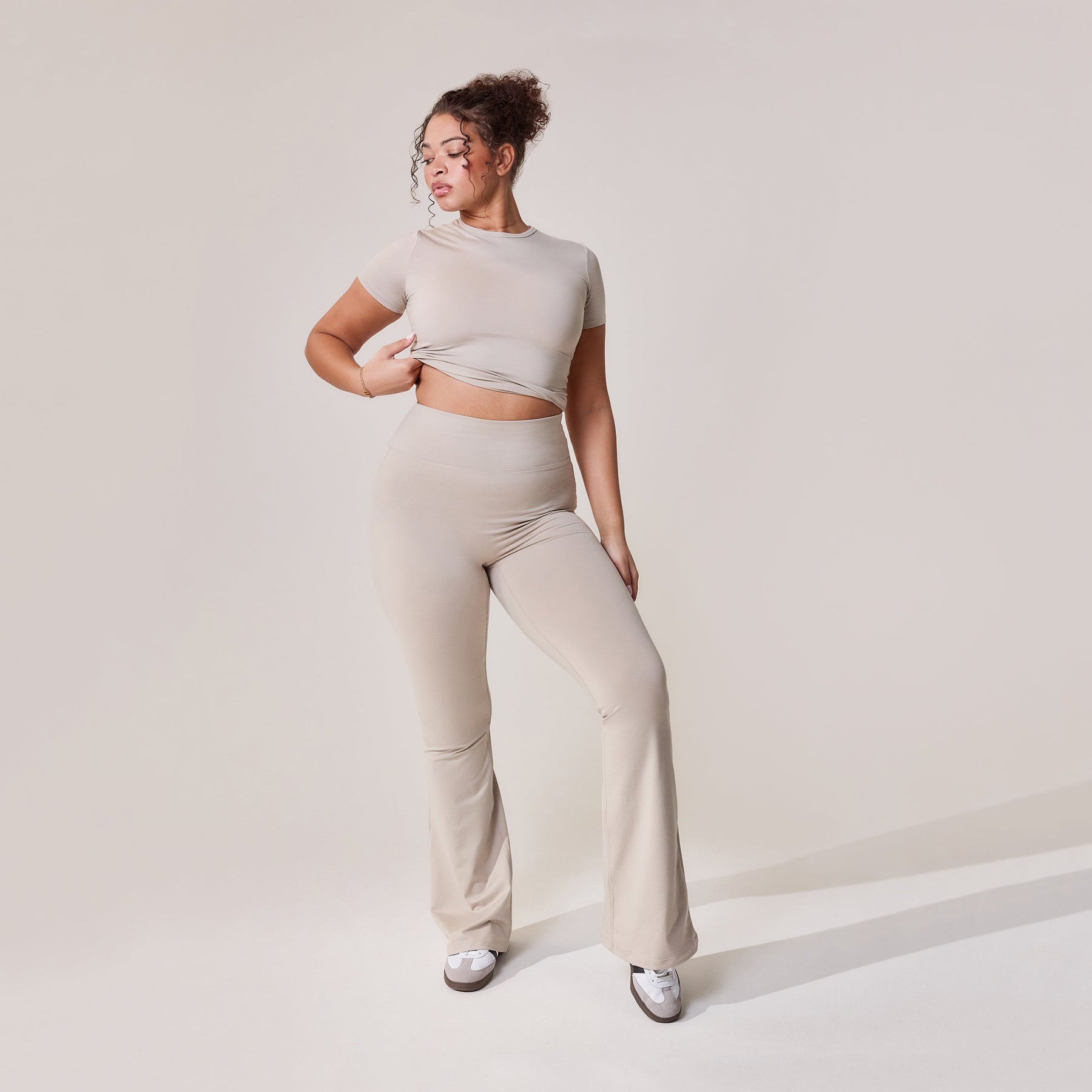 Curve Ultimate Everyday Flare Leggings - Oatmeal Beige