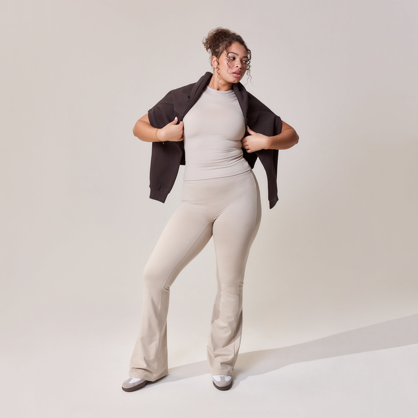 Curve Ultimate Everyday Flare Leggings - Oatmeal Beige