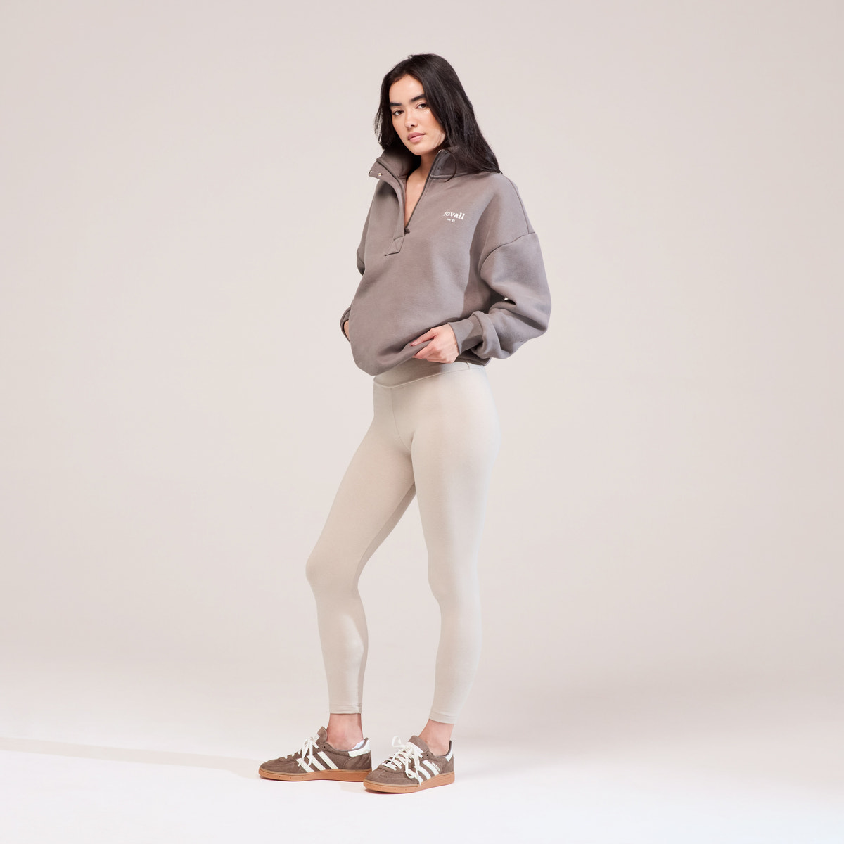 Legging taille haute de tous les jours - Beige avoine
