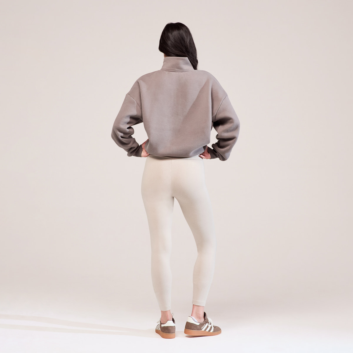 Legging taille haute de tous les jours - Beige avoine