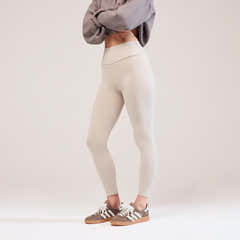 Legging taille haute de tous les jours - Beige avoine