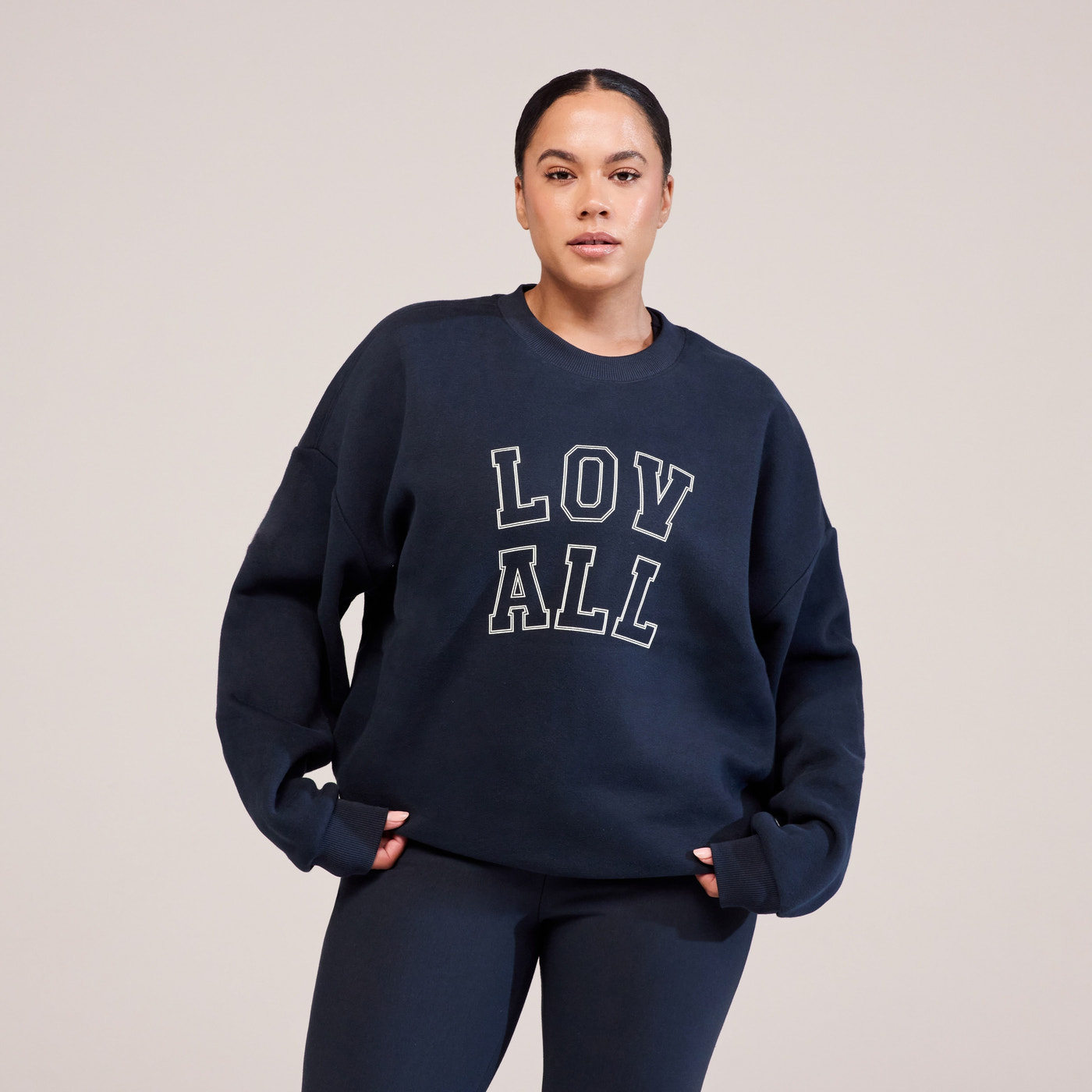 Curve Heavyweight Oversized Sweatshirt Varsity - Vintage Navy