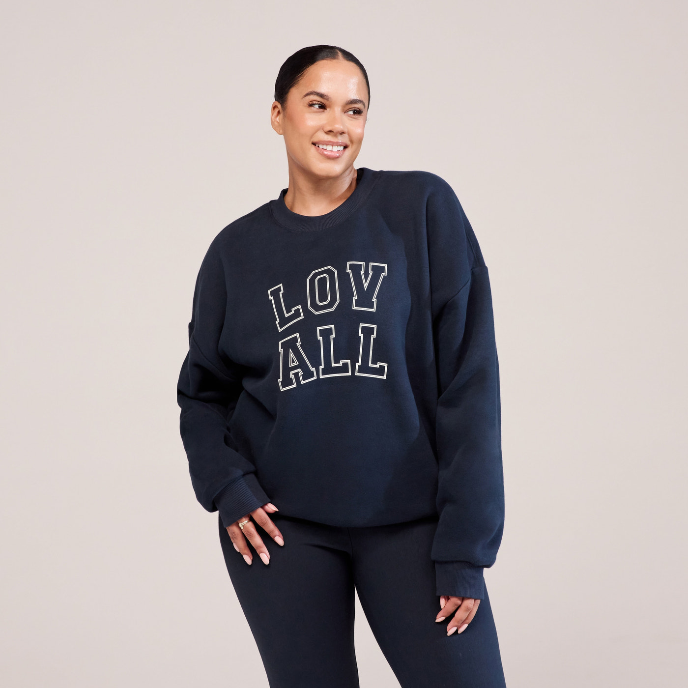 Curve Heavyweight Oversized Sweatshirt Varsity - Vintage Navy