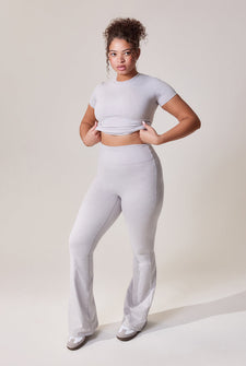 Curve Ultimate Everyday Flare Leggings - Light Grey Marl