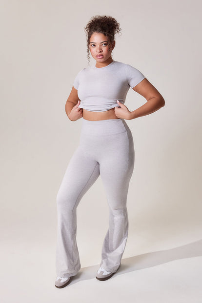 Curve Ultimate Everyday Flare Leggings - Light Grey Marl