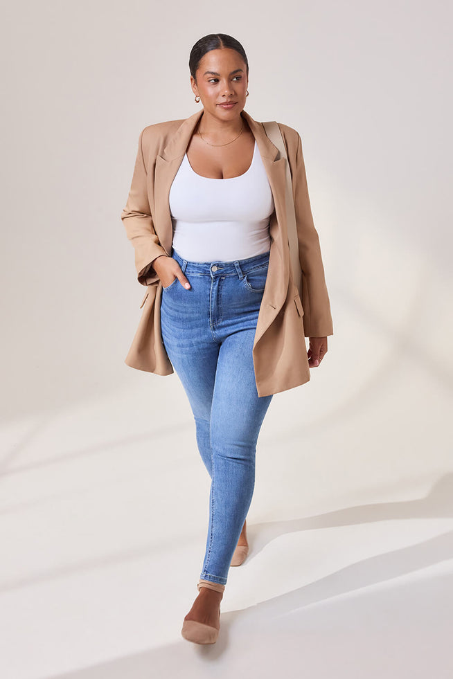 Jean sculptant Lift & Shape grande taille - Mid Bleu