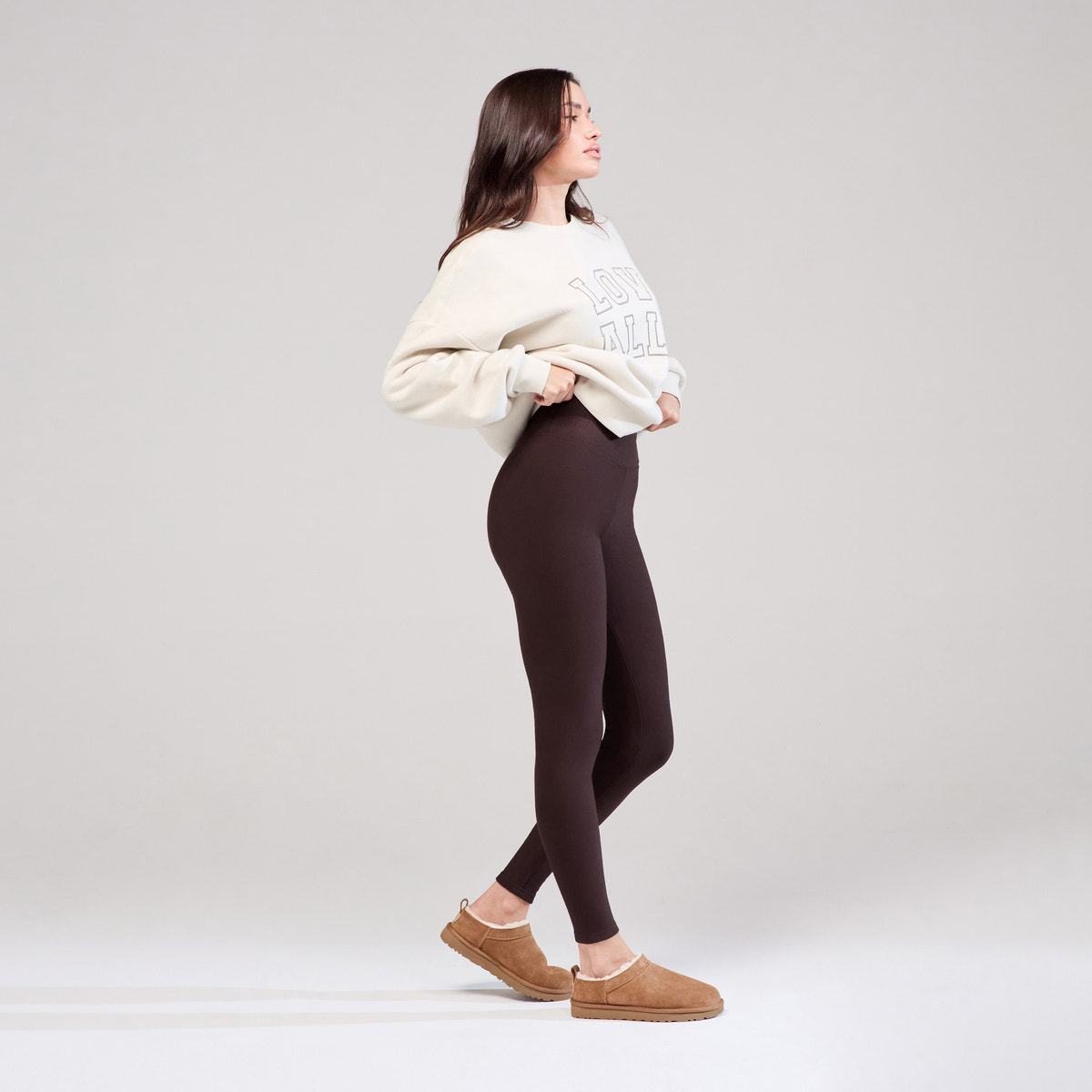 Sweat-shirt oversize lourd universitaire - Écru