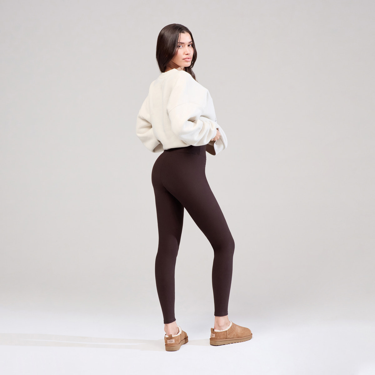 Sweat-shirt oversize lourd universitaire - Écru